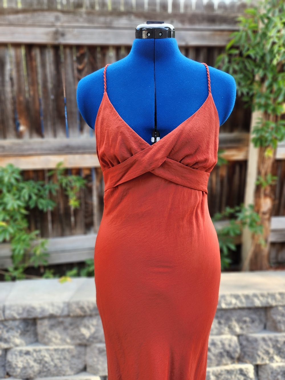 Scotch & Soda Twist Front Maxi Dress Crossover Braided Strap Rust XS